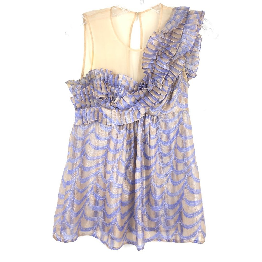 Anthropologie TRACY REESE Ruffled Sleeveless Blouse